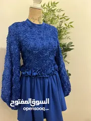  1 فستان أزرق فاخر  آخر قطعة  مقاس xs/s