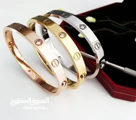  16 Carter طقم أساور كارتير  مكفول لون سنتين  3 أساور ( فضي - نحاسي - دهبي )