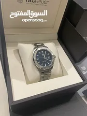  16 TAGHeuer Watch Aquaracer Stainless Steel Navy Silver  بحال الوكالة مع كامل المرفقات