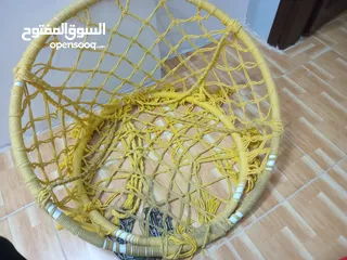  1 مرجيحة تعليق كتان حجم كبير مع جنزير وحلقة