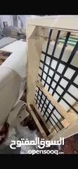 5 طقم كنب كورنر لون رمادي حرف L فخم جداً جديد