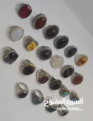  3 خواتم فضه 929 احجار كريمه و أوزان اغلبها خواتم ايرانيه ثقيله..