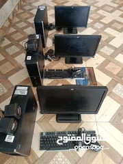  4 ثلث اجهزة كمبيوتر hp مستعملة مع كامل ملحقاتهم  بحالة جيدة جداً