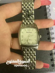  6 ساعة mark naimer يابانية ستانلس ستيل ضد الماء عقارب عادية فضية و بيضاء من الداخل و يوجد تفاصيل خضراء