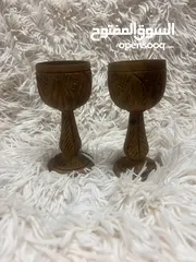  1 انتيكات كؤوس خشبية قديمه