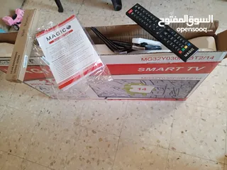  3 شاشة ماجيك اسمارت اندرويد 14رسيفر داخلي ضد الكسر 32 بوصة كامل اغراضه يعني اجديد