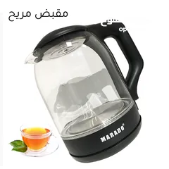  11 ابريق تسخين ماء غلاية ماء زجاج بايركس 2 لتر مع قاعده غلايه لتسخين و غلي الماء