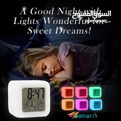  4 Moodicare Led Changing Digital Glowing Alarm Clock With Calendar And Temperature - Set Of 7