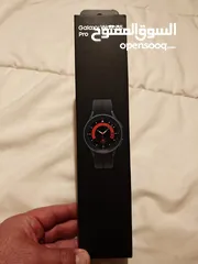  4 Samsung Galaxy watch 5 pro black  بحاله الوكاله مع جميع اغراضها بسعر حرق