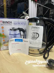  5 غلاية كهربائية لاسلكية مضيئة باضاءة LED سعة 1.7 لتر بقدرة 2200 واط بخاصية الاغلاق التلقائي والحماية