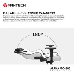  5 FANTECH ALPHA GC-283 GAMING CHAIR - BLACK كرسي فانتيك الالفضل لون اسود فخم طبي