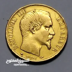  1 عملة نابليون الثالث من الذهب ،موروثة عائليا