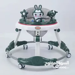  2 عرباية تعليم المشي من bambino حلقة دائرية حديد للقاعدة وفصالات عظم