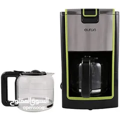  1 ‎ ماكينة صنع القهوة يورون 900 واط لون اسود Euron 900 Watts 3-1 Designer Coffee Maker, Black