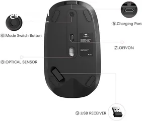  3 ماوس جيمنغ أصلي لألعاب الفيديو وشغل المكاتب وايرلس Aula SC800 Gaming Mouse Wireless