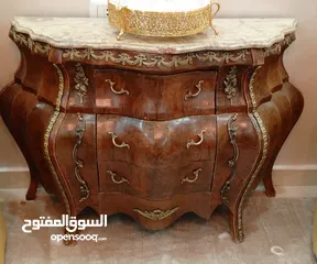  2 بايوه خشب  زان ثقيل مصري دمياطي حجم كبير فخم جدا  مطعم بالنحاس مع رخامة جوارير طول متر و 25 بعمق 40