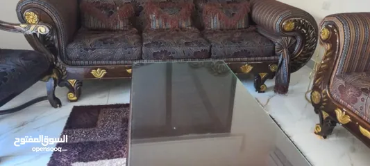  1 طقم كنب خشب زان  مستعمل