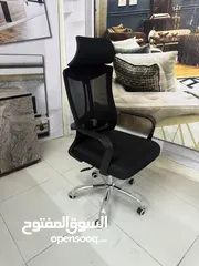  3 كرسي مكتب مريح، كرسي كمبيوتر شبكي بمسند ظهر مرتفع، ومسند رأس قابل للتعديل ومسند ذراع معدني، كراسي