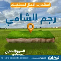  8 ارض سكنية استثمارية في رجم الشامي على بعد 1 كم نت شارع المية بسعر مميزز جدا