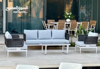  29 اثاث خارجي  اطقم خارجية المنيوم وحديد   طاولات وكراسي خارجي  كراسي مسبح