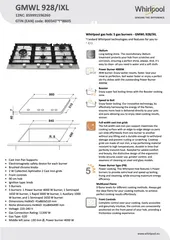  3 طباخ ستيل 90سم ويربول / Whirlpool Gas Hob 90cm Stainless Steel iXelium