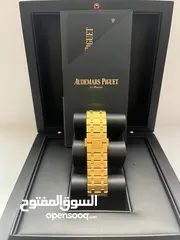  7 AP Royal Oak Chronograph – 41mm Yellow Gold Blue Tapisserie Dial  Full Package
