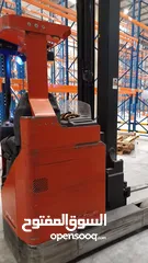  3 BT reach truck Forklift model RRB5  Used warehouse electrical forklift used for stacking products.