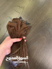  9 شعر طبيعي 100/100 جديد غير مستعمل (كلبسات 8 قطع ) لون بني