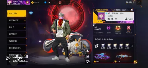  3 free fire legendary acc for sale