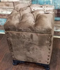  13 بفات للجلوس او الديكور متوفرة بجميع الألوان يوجد بها إمكانية للتخزين مريحة وعملية .