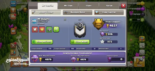 4 حساب كلاش أوف كلانس تاون 15