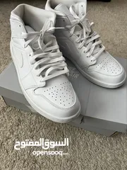  2 Air jordan 1s white sneakers سنيكرز جوردان 1