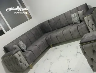  7 طقم كورنر بتفصيل فاخر خشب لاتيه وقراط 7 مقاعد