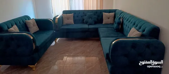  3 طقم  كورنر نضيف كتير تفصيل لونو تركوازي