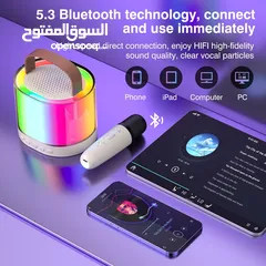  2 سماعة شحن صغيرة متنقل مع مايك عدد 2 نظام كاروكي للاطفال Karaoke Machine for Kids Adults K52