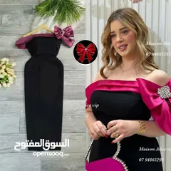  1 فستان نسائي كلاسيك قماش لكرا