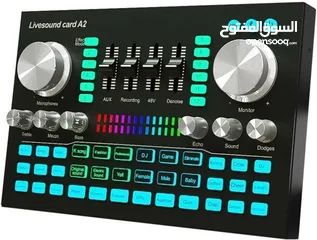  6 كرت صوت للبث المباشر و التيكتوك والتسجيل A2 USB Live Sound Card