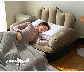  8 الأريكة القابلة للنفخ 2 في 1 – راحة فخمة وتصميم ذكي بقطعة واحدة! تتحول من أريكة مريحة لسرير .