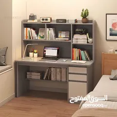  1 ادراج وحجيرات تخزين لكل أغراضك  مساحة مرتبة للابتوب او الكمبيوتر  سهل التجميع ومعاه المفك الخاص به