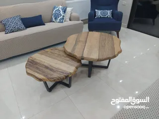  30 طاولات وسط وطاولات سفرة وطاولات تلفزيون خشب طبيعي بالكامل