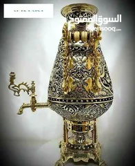  22 سماورالفحم للنحاسية الفاخرة 6-8 ليتر 100./. نحاسية 100./.صنع يدوية الفاخر مجلل صنع في ايران