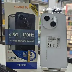  4 جهاز جديد بالكرتونة Spark GO 1 رام 6 و 8 جديد 64 و 128 مكفول سنة متوفر توصيل
