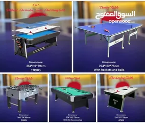  2 طاولات بيبي فوت هوكي بلبياردو  تنس و طاولات 4 في 1 للمزارع والشاليهات والأندية توصيل لجميع المحافظات