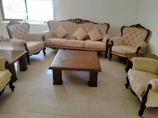  9 طقم كنب  حفر مصري بحالة الوكالة تنجيد جديد سبع مقاعد طقم كنب حفر مصري بحالة الوكالة تنجيد ممتاز
