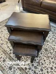  4 Set of 3 wood side tables طاولات جنب