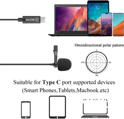  7 ميكرفون (مايك) تايب سي BOYA by-M3 Clip-on Omnidirectional Lavalier Mic. for USB-C Android Devices