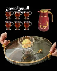  1  طقم مميز يتألف من 6 قلاصات شاي أبو جلاس زجاجي