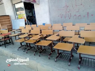  3 مقاعد مدرسيه مزدوجة مع مفرد حديد ثقيل وخشب ماليزي جميع الأوان