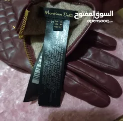  2 قفازات gloves جلد براند مسيمودوتي جديد دولتشي وشانيل وشواروفسكي وجيس