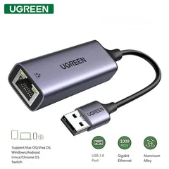  1 محول UGREEN USB إلى RJ45 جيجابت إيثرنت - اتصال سلكي فائق السرعة  USB 3 TO GIGABIT ETHERNET ADAPTER